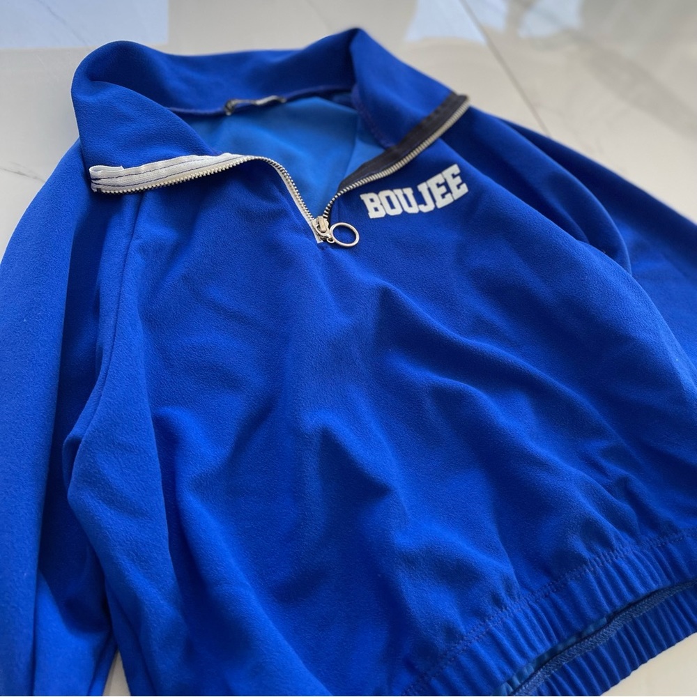 Fashion Nova Blue Cropped Sweatshirt